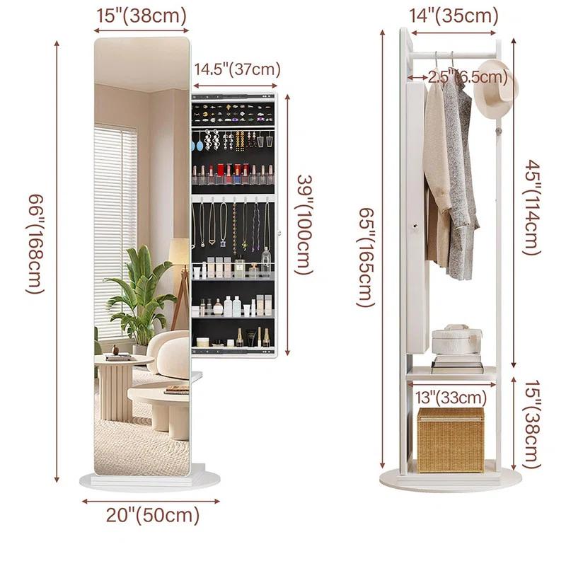 Mirror with Hidden Jewel Cabinet