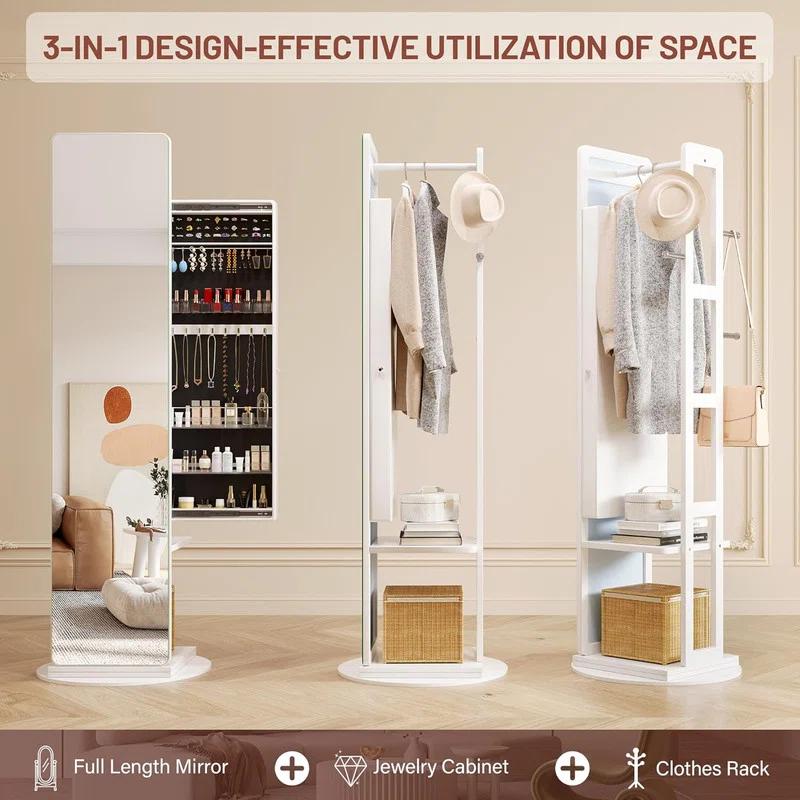 Mirror with Hidden Jewel Cabinet